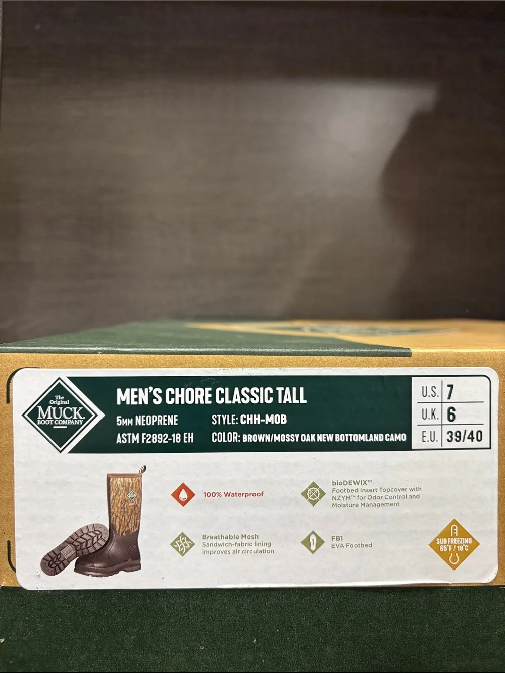 Men's Muck Chore Classic Tall Boot (Brown/Mossy Oak) - Size 7